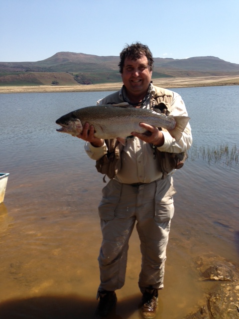 Ian Cox with Old Dam Rainbow trout